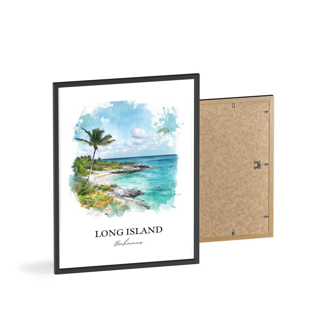 Long Island Bahamas Art, Clarence Town Print, Bahamas Watercolor, Long Island Bahamas Gift, Travel Print, Travel Poster, Housewarming Gift