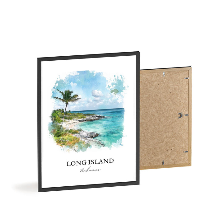 Long Island Bahamas Art, Clarence Town Print, Bahamas Watercolor, Long Island Bahamas Gift, Travel Print, Travel Poster, Housewarming Gift