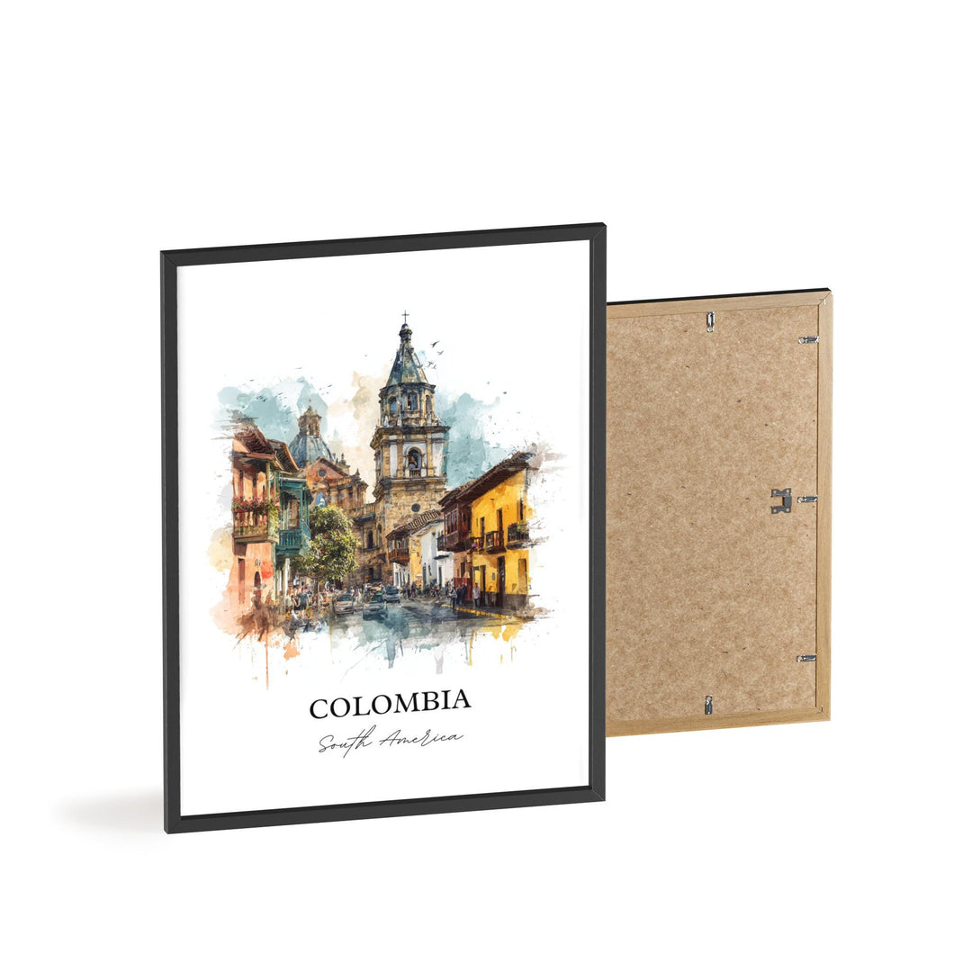 Colombia Wall Art, Colombia Print, Colombia Watercolor Art, Colombia Country Gift, Travel Print, Travel Poster, Housewarming Gift