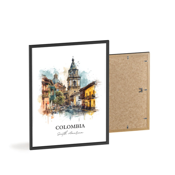 Colombia Wall Art, Colombia Print, Colombia Watercolor Art, Colombia Country Gift, Travel Print, Travel Poster, Housewarming Gift