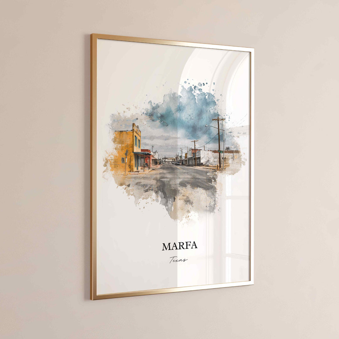 Marfa, Texas – Watercolor Art Print