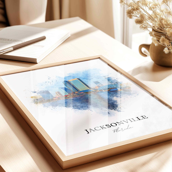 Jacksonville, Florida – Watercolor Art Print