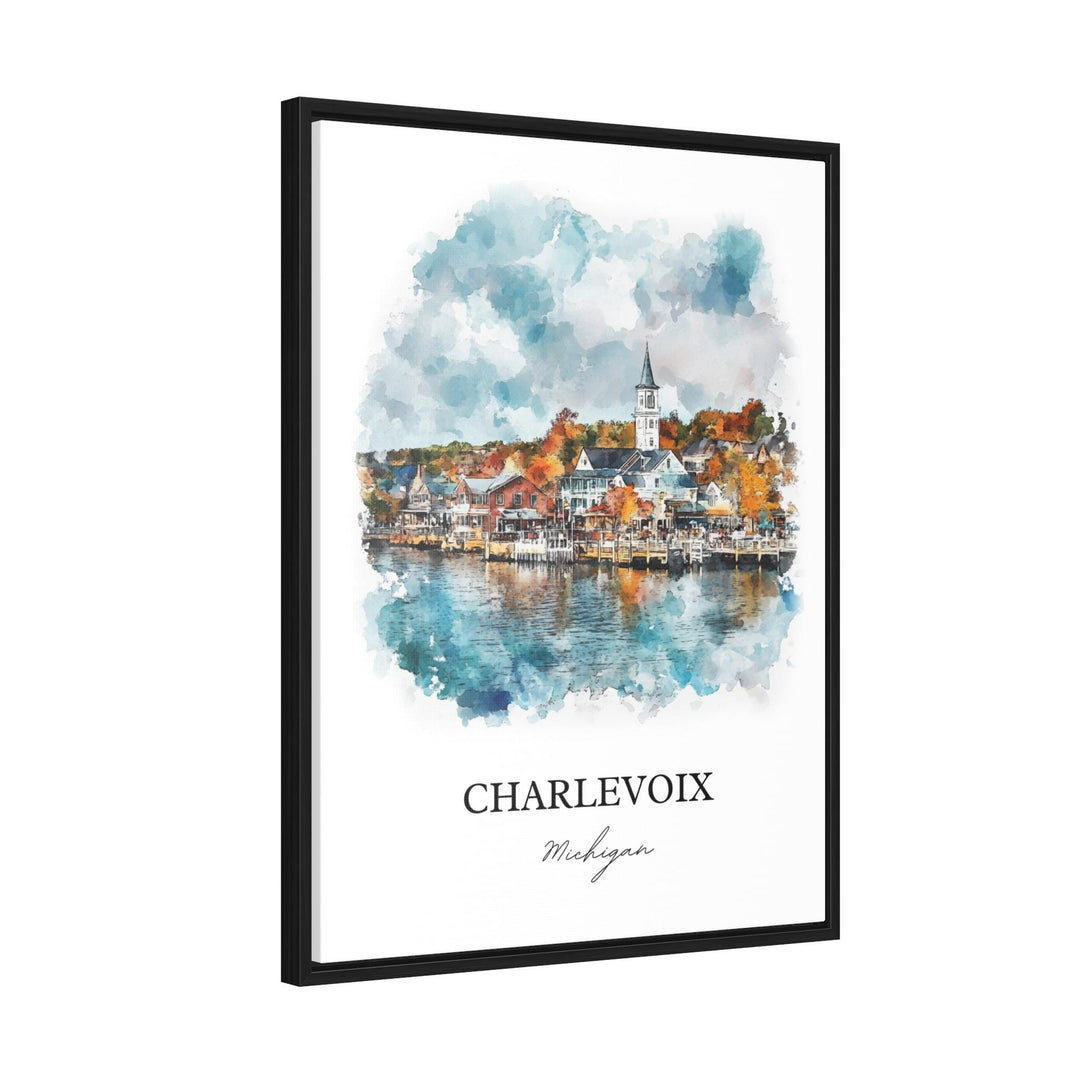 Charlevoix MI Wall Art, Lake Michigan Print, Charlevoix MI Watercolor Art, Charlevoix Gift, Travel Print, Travel Poster, Housewarming Gift