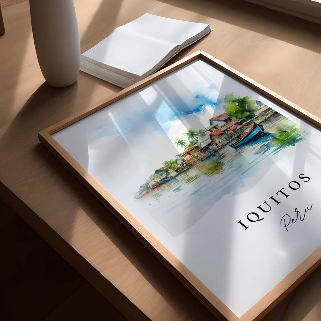 Iquitos Peru wall art - Peru, Iqiutos poster print, Iquitos Wedding gift, Iquitos Peru Birthday present, Custom Text, Perfect Gift