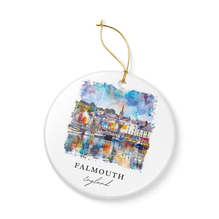 Falmouth England Ornament: Unique Falmouth England Souvenir, England Xmas Decor, and Authentic Falmouth UK Gift