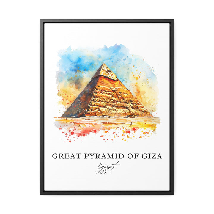 Great Pyramid of Giza Wall Art, Pyramids of Giza Print, Giza Watercolor, Egypt Pyramids Gift,