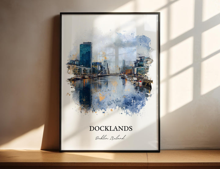 Dublin Docklands, Ireland – Watercolor Art Print