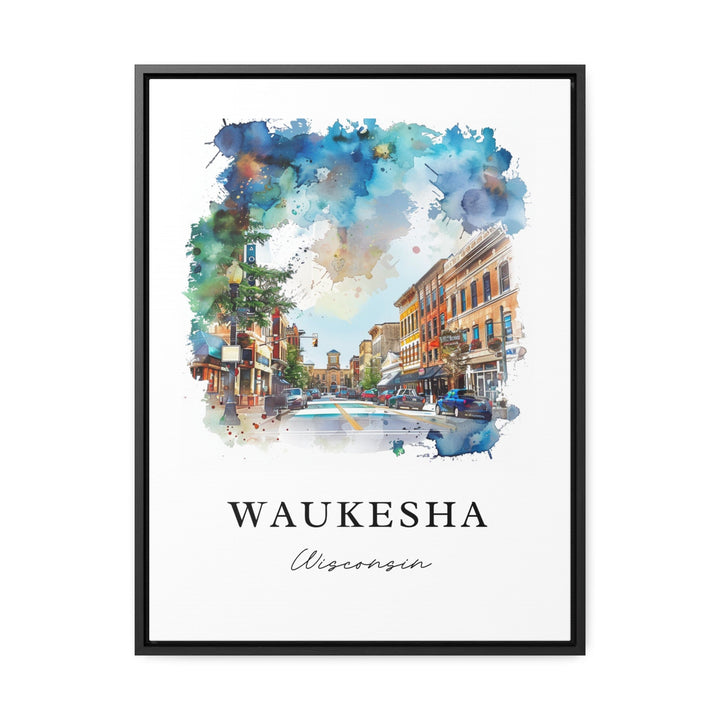 Waukesha WI Art, Waukesha Wisconsin Print, Waukesha Watercolor Art, Waukesha County Gift,