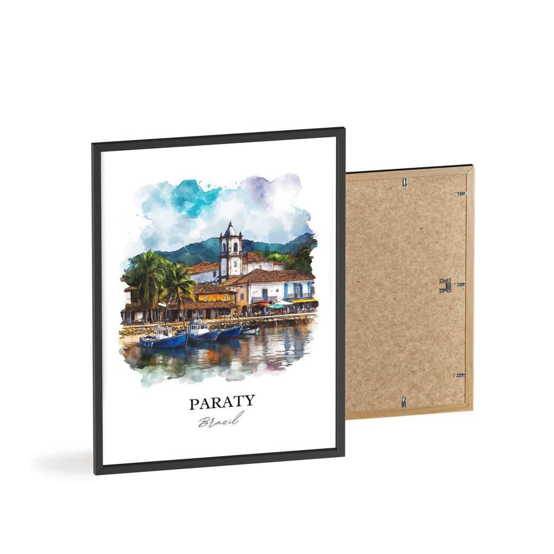 Paraty Brazil Wall Art, Costa Verde Brazil Print, Brazil Watercolor Art, Paraty Brazil Gift, Travel Print, Travel Poster, Housewarming Gift