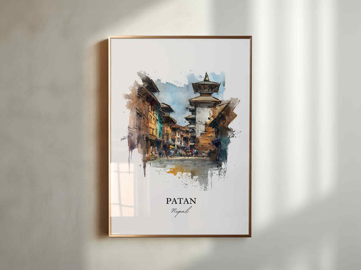 Patan, Nepal – Watercolor Art Print
