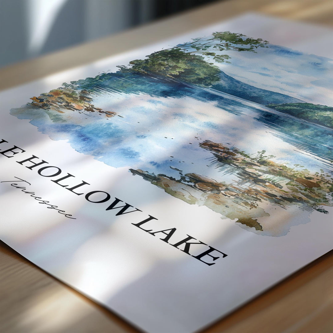 Dale Hollow Lake Wall Art, Celina TN Print, Tennessee Watercolor Art, Dale Hollow Lake Gift, Travel Print, Travel Poster, Housewarming Gift