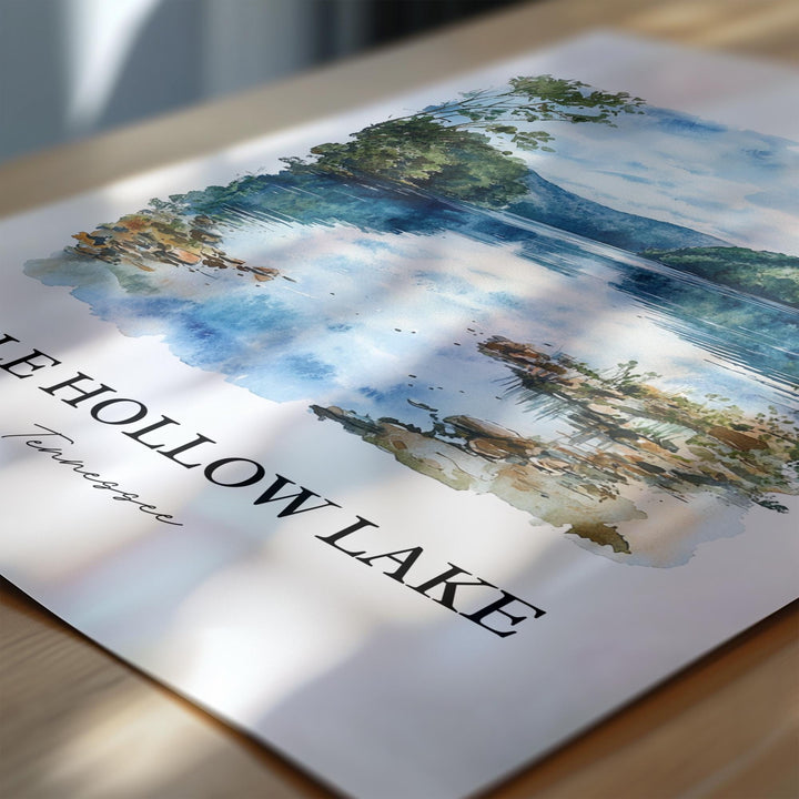 Dale Hollow Lake Wall Art, Celina TN Print, Tennessee Watercolor Art, Dale Hollow Lake Gift, Travel Print, Travel Poster, Housewarming Gift