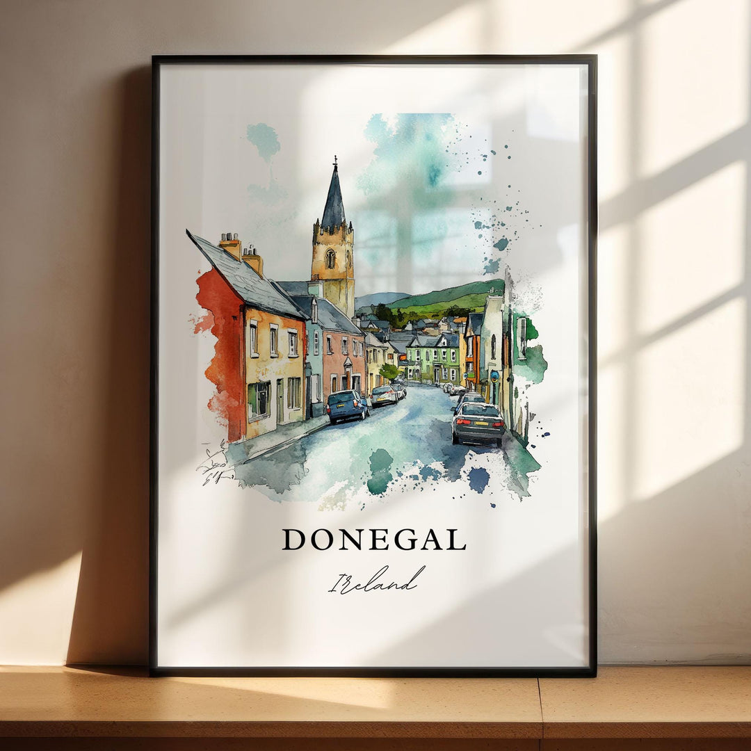 Donegal Wall Art, Donegal Ireland Print, County Donegal Watercolor Art, River Eske Gift, Travel Print, Travel Poster, Housewarming Gift