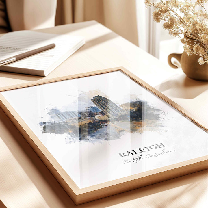 Raleigh, North Carolina – Watercolor Art Print