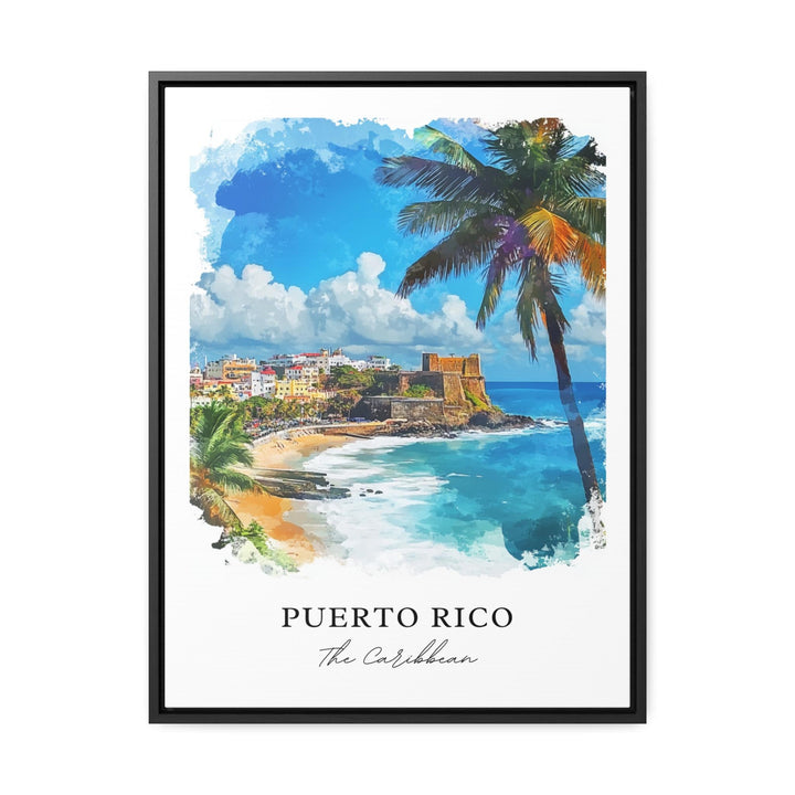 Puerto Rico Wall Art, Puerto Rico Print, Puerto Rico Watercolor Art, Puerto Rico Gift,