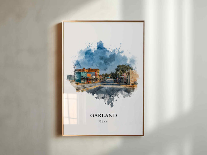 Garland, Texas – Watercolor Art Print