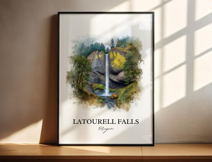 Latourell Falls Wall Art, Columbia River Gorge Print, Oregon Artwork, Latourell Falls Gift, Travel Print, Travel Poster, Housewarming Gift