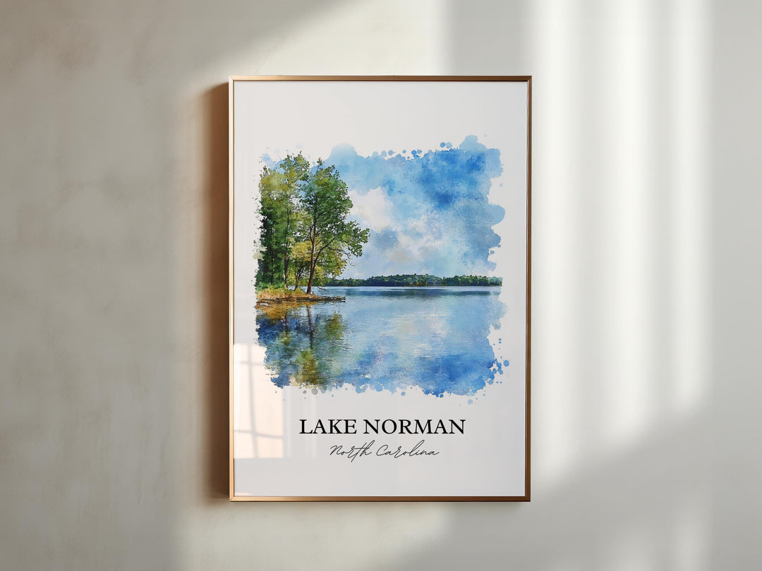 Lake Norman, NC, USA – Watercolor Art Print