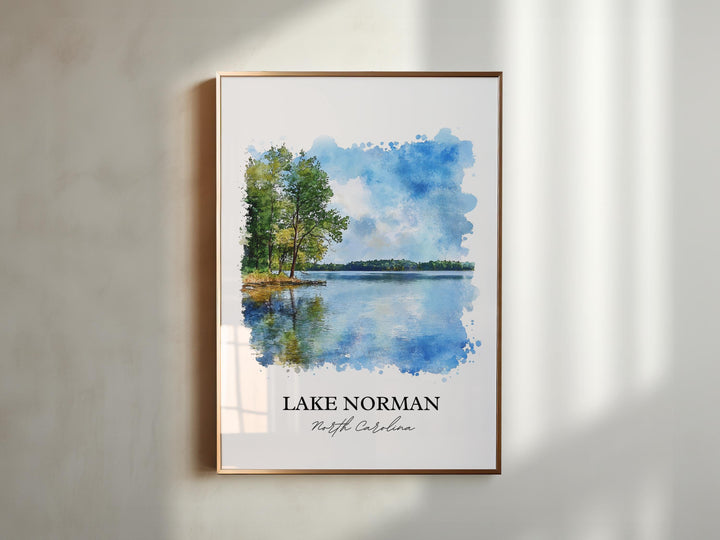Lake Norman, NC, USA – Watercolor Art Print