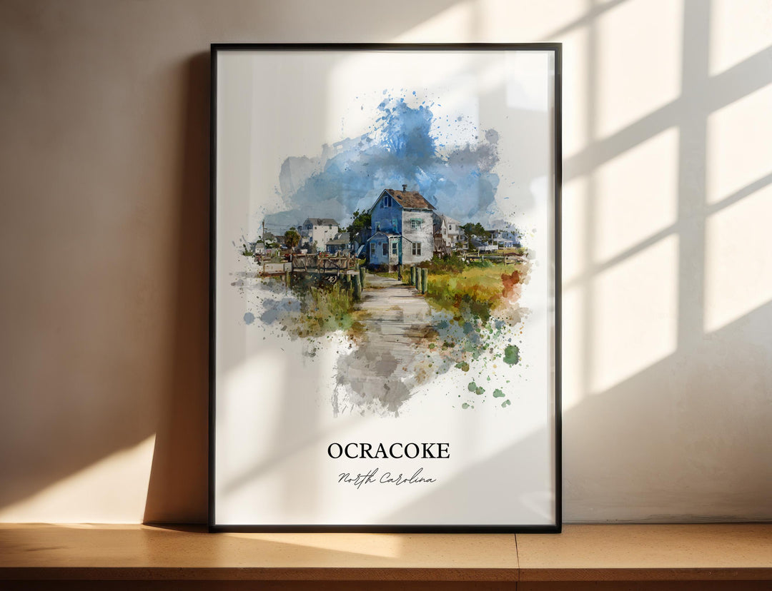 Ocracoke, North Carolina – Watercolor Art Print