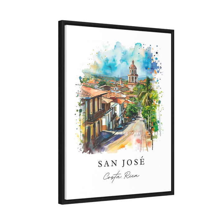 San Jose watercolor travel art - Costa Rica, San Jose print, Wedding gift, Birthday present, Custom Text, Perfect Gift