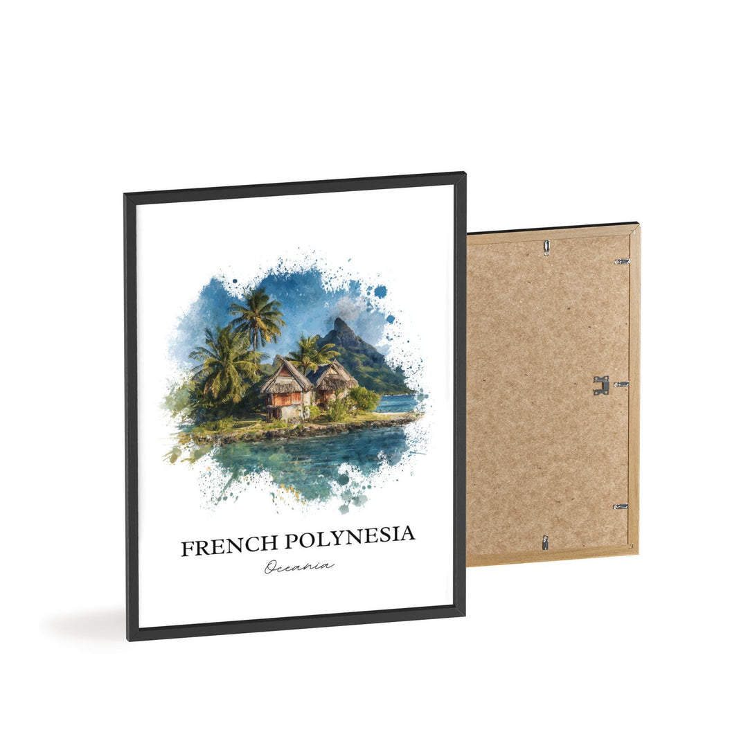 French Polynesia Wall Art, Bora Bora Print, French Polynesia Artwork, French Polynesia Gift, Travel Print, Travel Poster, Housewarming Gift