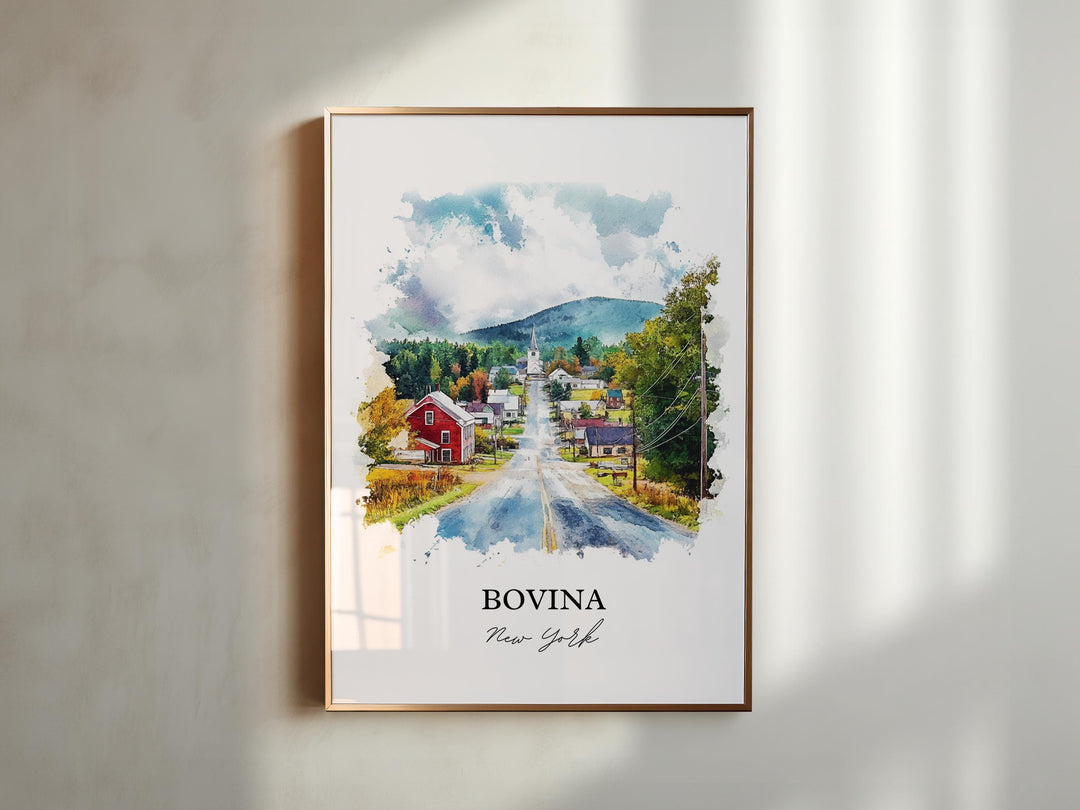 Bovina New York Wall Art, Delaware County NY Print, New York State Artwork, Bovina NY Gift, Travel Print, Travel Poster, Housewarming Gift