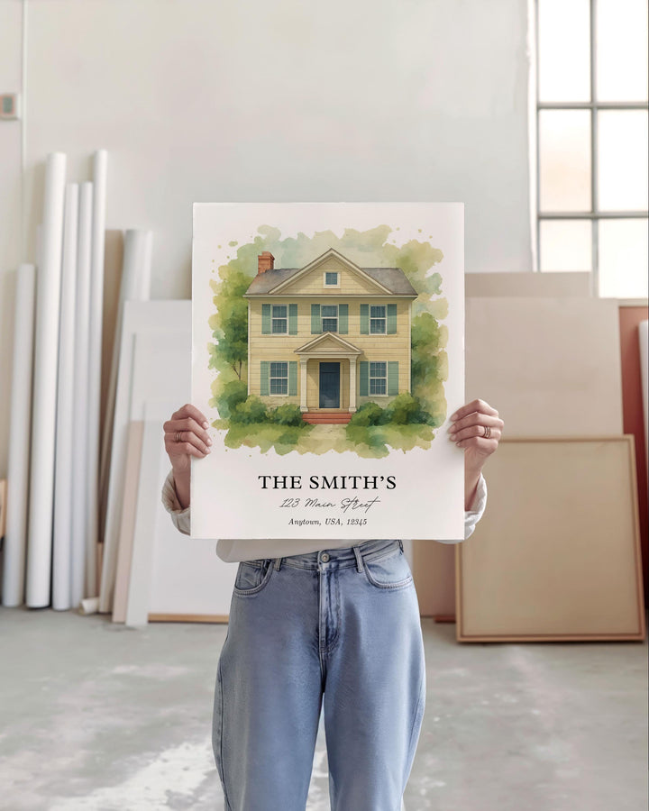 Custom Watercolor House Portrait from Photo, Personalized Home Painting, First Home or Housewarming Gift, Realtor Closing Gift