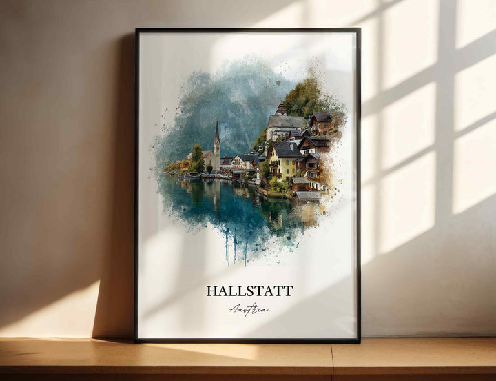 Hallstatt, Austria – Watercolor Art Print
