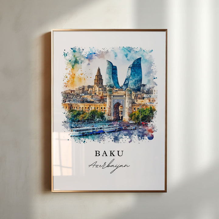 Baku Wall Art - Azerbaijan Print