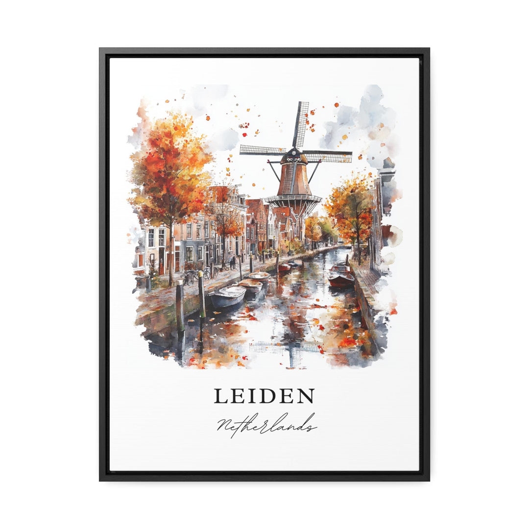 Leiden Netherlands Wall Art, Leiden Print, South Holland Watercolor Art, Leiden Gift, Travel Poster, Housewarming Gift