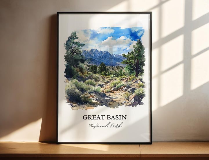 Great Basin National Park Wall Art, Nevada Print, Nevada Watercolor, White Pine County Gift, Travel Print, Travel Poster, Housewarming Gift