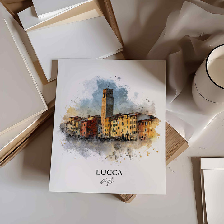 Lucca, Italy – Watercolor Art Print