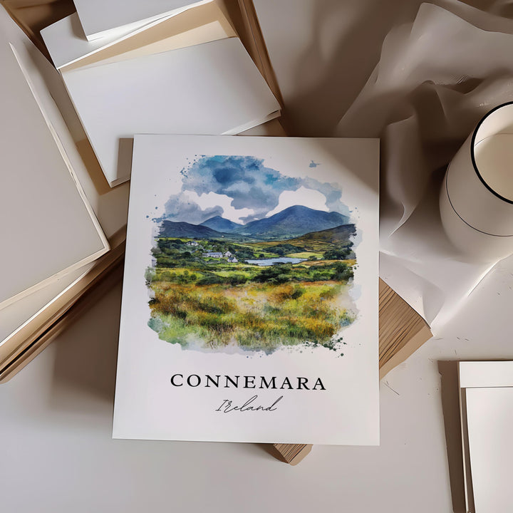 Connemara Ireland Wall Art, Connemara Print, Connemara Watercolor Art, Western Ireland Gift,