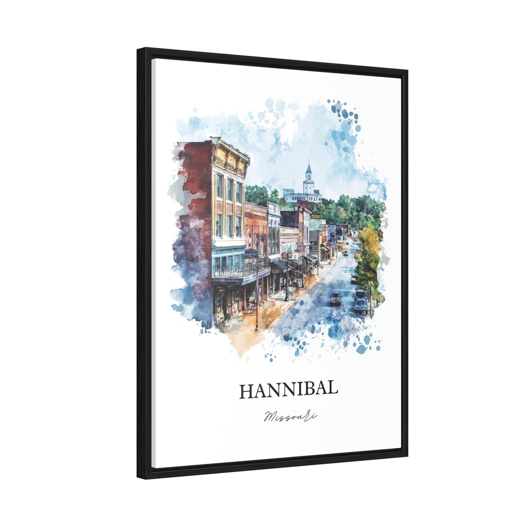 Hannibal MO Wall Art, Mississippi River Print, Missouri Watercolor, Hannibal Missouri Gift, Travel Print, Travel Poster, Housewarming Gift