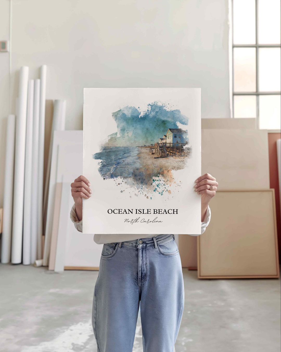 Ocean Isle Beach, North Carolina – Watercolor Art Print