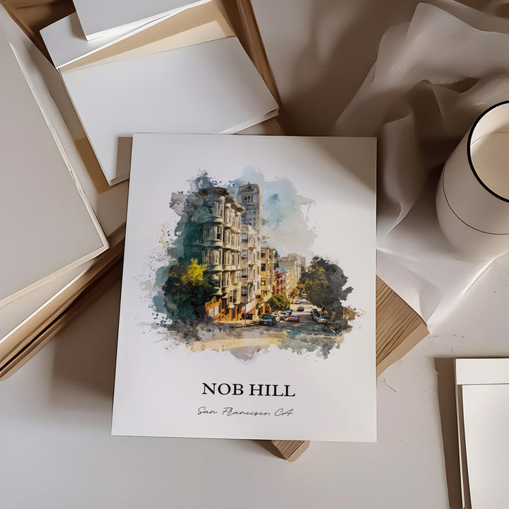 Nob Hill, California – Watercolor Art Print
