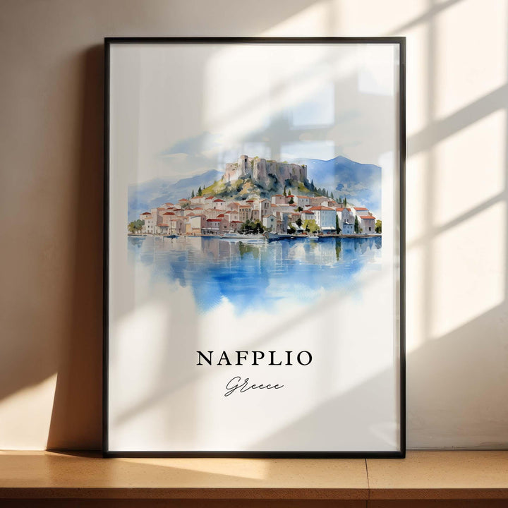 Nafplio Greece wall art - Greece, Nafplio poster print, Nafplio Wedding gift, Birthday present, Custom Text, Perfect Gift