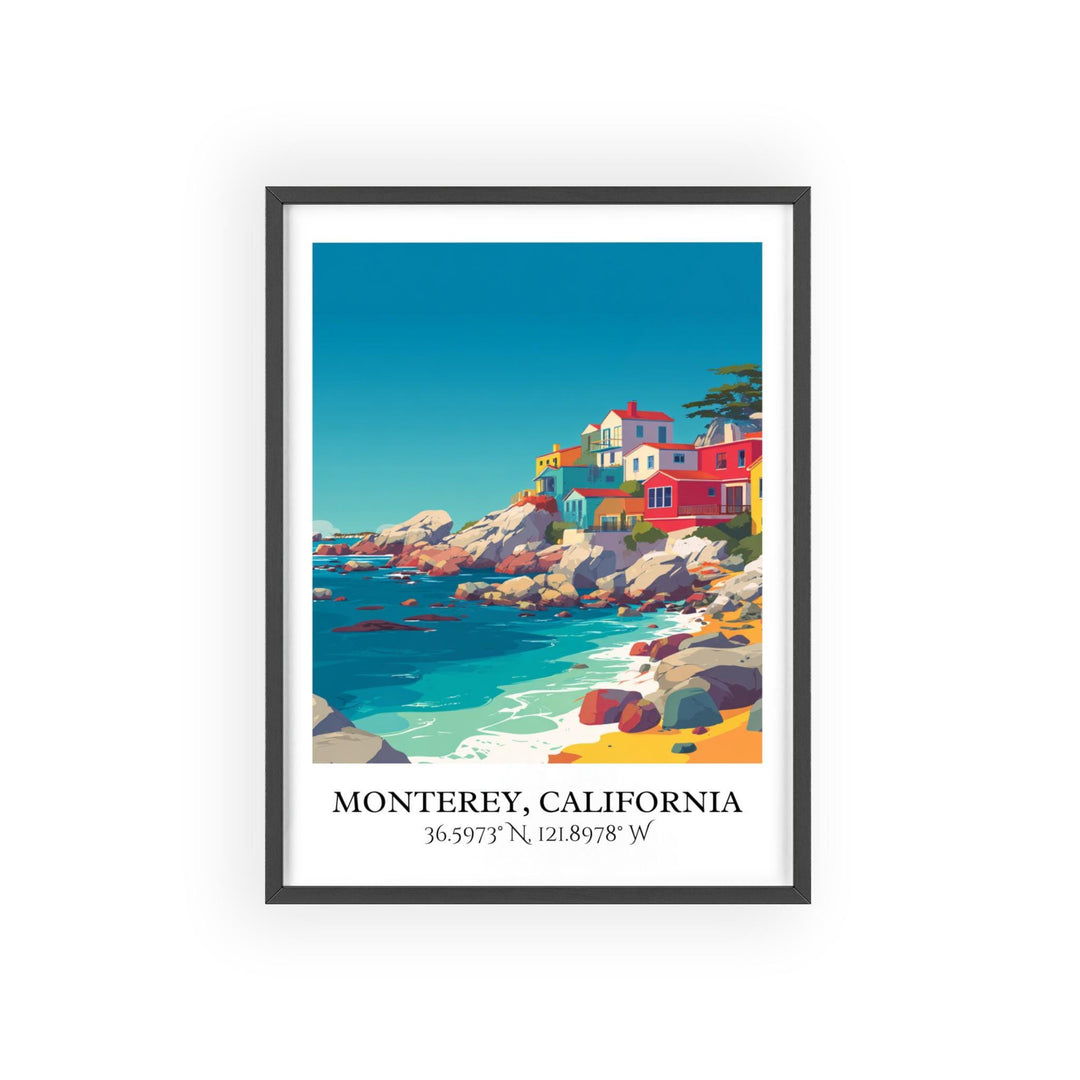 Monterey California Art, Monterey CA Retro Travel Art, California Decor, Monterey CA Gift, Travel Art, Travel Prints, Housewarming Gift