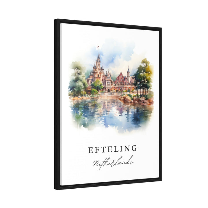 Efteling traditional travel art - Netherlands, Efteling poster print, Wedding gift, Birthday present, Custom Text, Perfect Gift