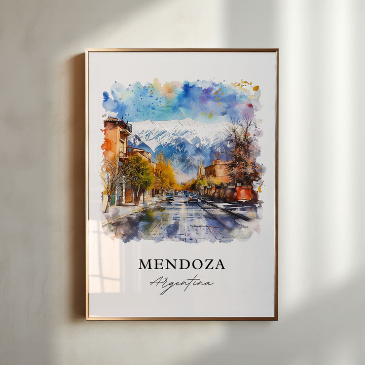 Mendoza Argentina Wall Art, Mendoza Print, Mendoza Watercolor, Mendoza Argentina Gift, Travel Poster, Housewarming Gift