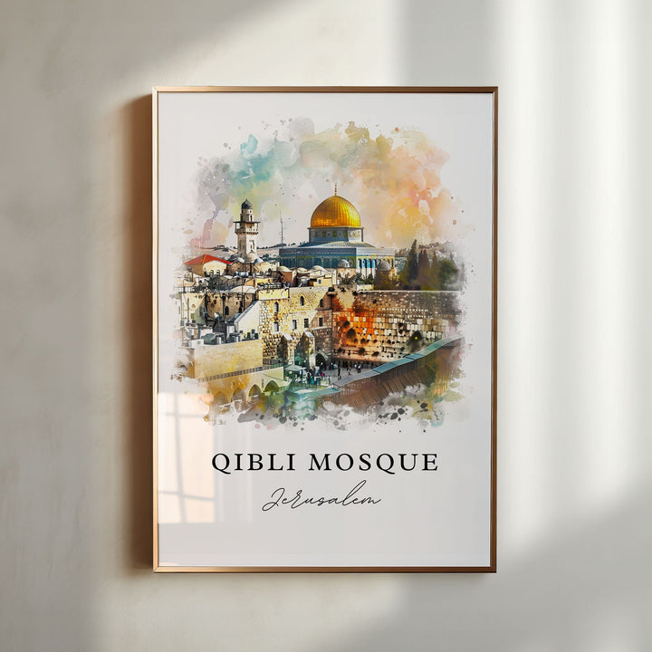 Al-Aqsa Mosque Art, Qibli Mosque Print, Jerusalem Wall Art, Aqsa Gift, Travel Print, Travel Poster, Travel Gift, Housewarming Gift