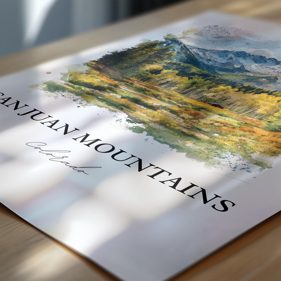 San Juan Mountains Art, Crystal Peak Print, Colorado Watercolor Art, San Juan Mountains Gift, Travel Print, Travel Poster, Housewarming Gift