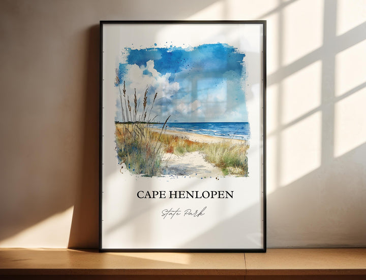 Cape Henlopen Wall Art, Lewes DE Print, Sussex County DE Watercolor Art, Cape Henlopen Gift, Travel Print, Travel Poster, Housewarming Gift