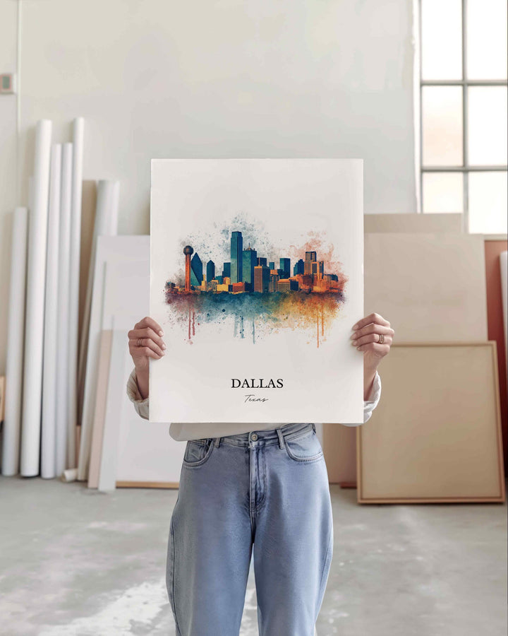 Dallas, Texas – Watercolor Art Print