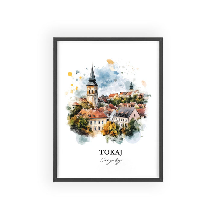 Tokaj Hungary Wall Art, Borsod-Abaúj-Zemplén Print, Hungary Watercolor Art, Tokaj Gift, Travel Print, Travel Poster, Housewarming Gift