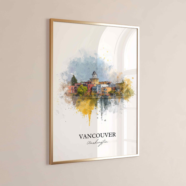Vancouver, Washington Wall Art, Vancouver Print, Washington Watercolor Art, Clark County WA Gift, Travel Print, Travel Poster, Housewarming Gift