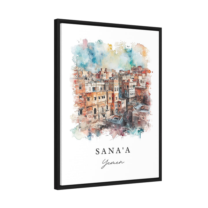 Sana'a Yemen wall art - Yemen, Sana'a print, Yemen artwork gift, Sana'a skyline, Yemen Custom Text, Perfect Gift