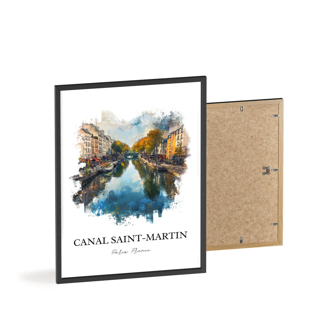 Canal Saint-Martin, France – Watercolor Art Print