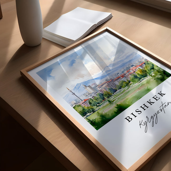 Bishkek Kyrgyzstan wall art - Kyrgyzstan, Bishkek print, Bishkek Wedding gift, Birthday present, Custom Text, Perfect Gift